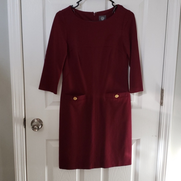 vince camuto burgundy dress